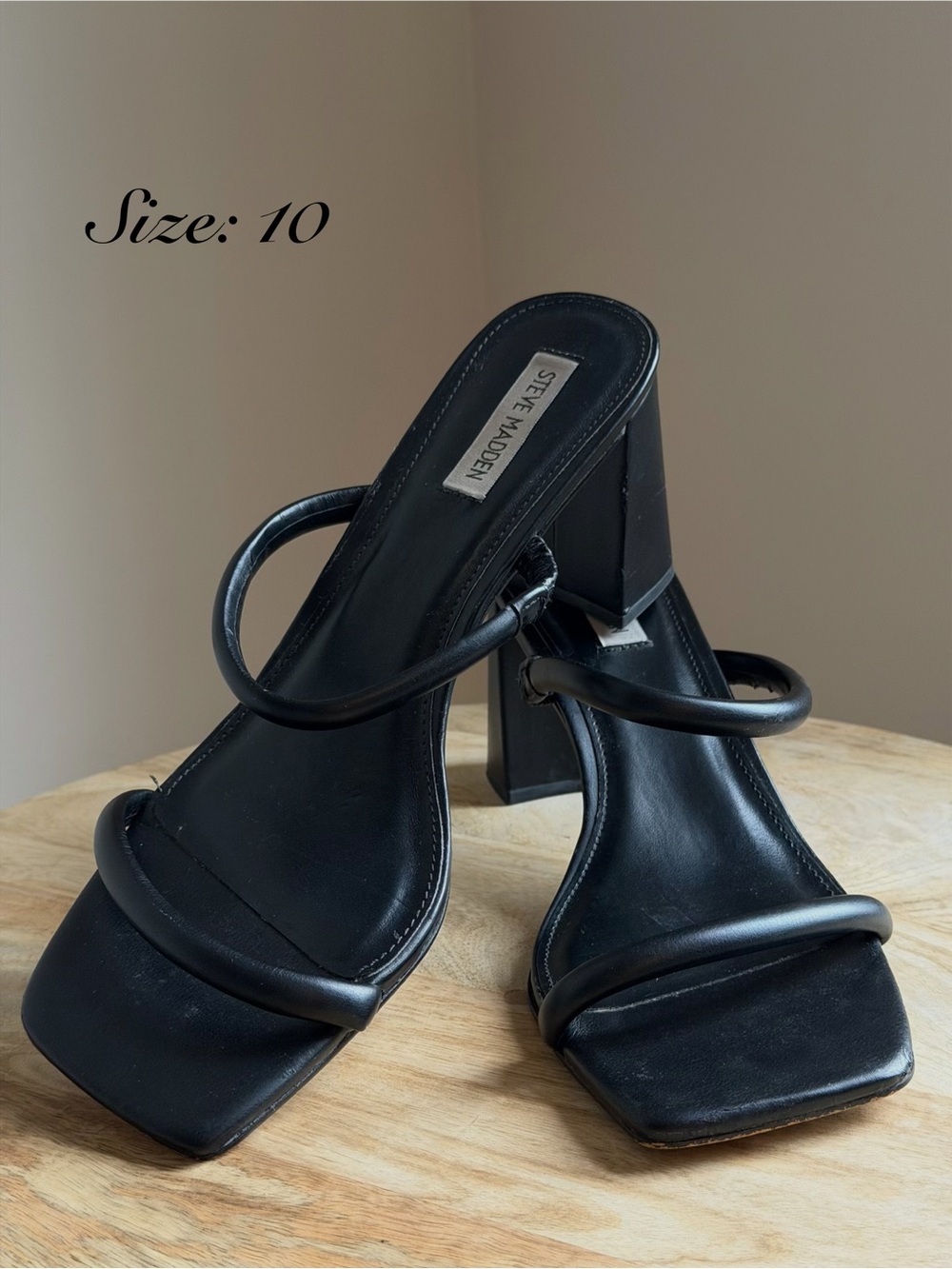 Steve Madden Black Strappy Block Heel Sandals